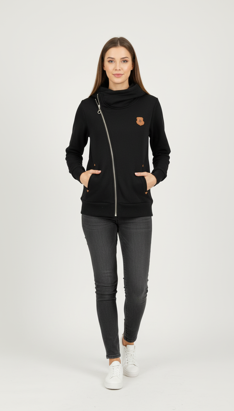 Ženska Hoodie Majica - Crna