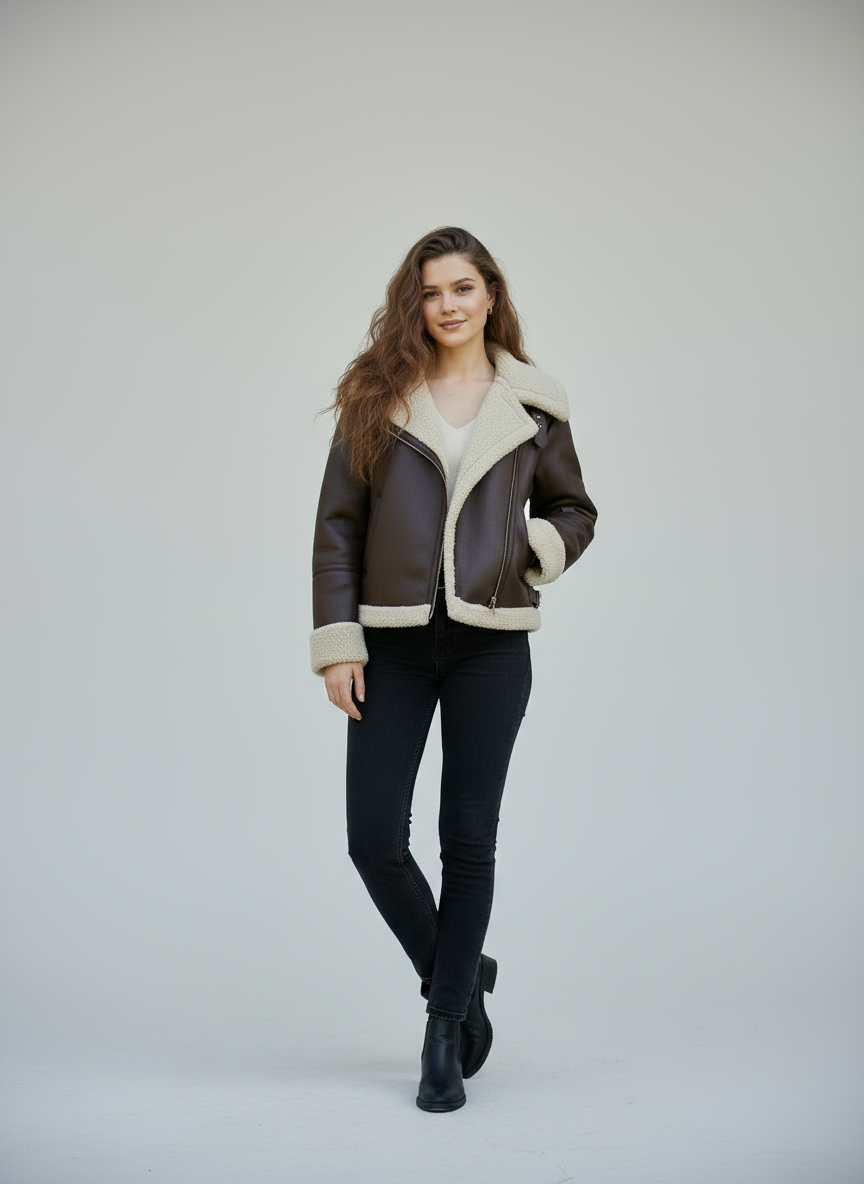 KOŽNA JAKNA SHEARLING